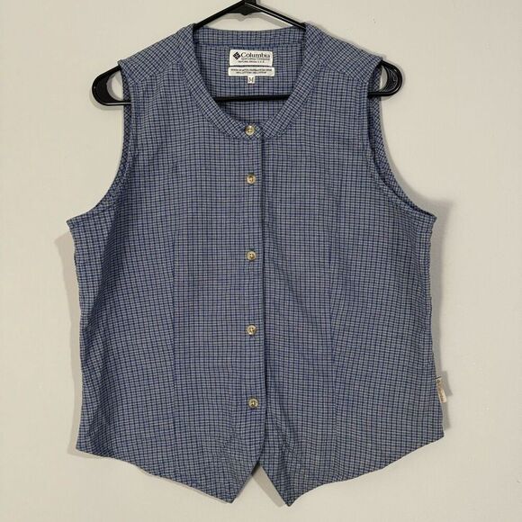 Columbia Vintage Plaid Button Down Vest M - Picture 1 of 6